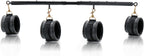 Heavy Duty Stainless Steel Expandable Spreader Bar with 4pcs PU Black--Pink Skull Pattern Detachable Adjustable Straps,Workout Bar for Home Indoor Gym Training Kit