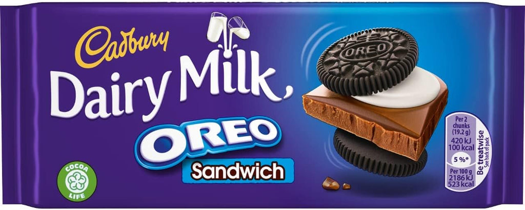 Cadbury Dairy Milk Oreo Sandwich Chocolate Bar, 96 g