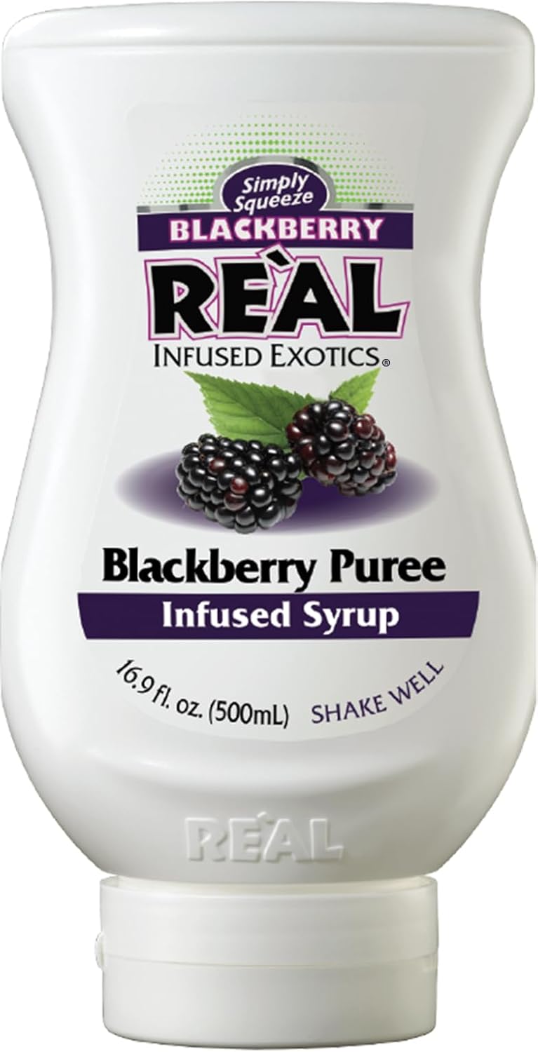 BLACKBERRY REÀL, Blackberry Puree Infused Syrup, 16.9 FL OZ Squeezable Bottle (Pack of 1)