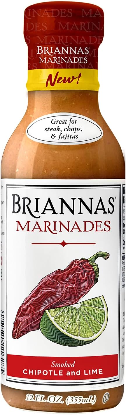 BRIANNAS - Smoked Chipotle and Lime Marinade - Small Batch, Gluten Free, Vegan Marinade made with Premium Ingredients - 12 oz. Bottle