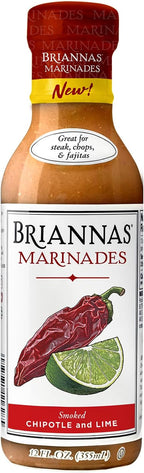 BRIANNAS - Smoked Chipotle and Lime Marinade - Small Batch, Gluten Free, Vegan Marinade made with Premium Ingredients - 12 oz. Bottle
