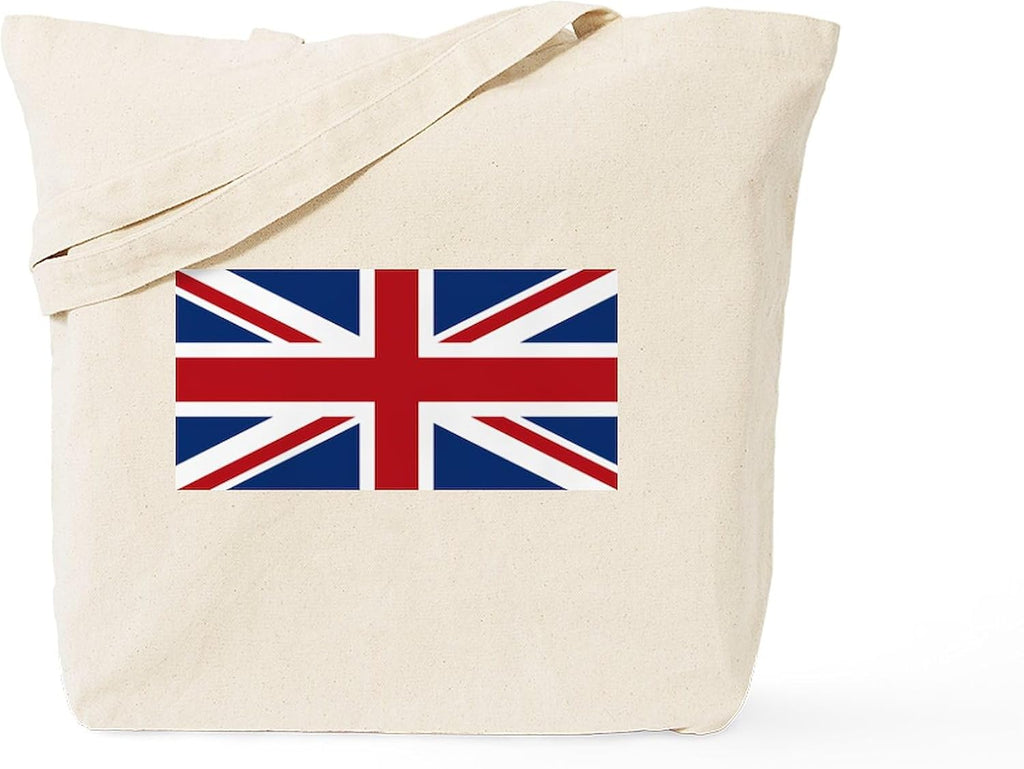 CafePress United Kingdom Union Jack Flag Tote Bag Reusable Natural Beige Canvas Shopping Bag