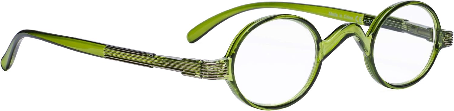 Eyekepper Oval Round Reading Glasses Women Men Small Vintage Reader Eyeglasses Mini with Spring Hinges