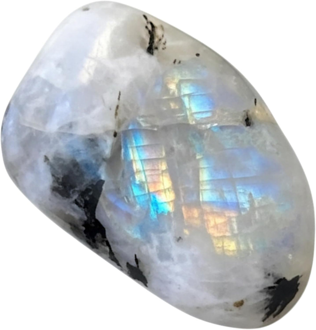 Healing Crystal Stones Rainbow Moonstone Tumbled Stone – Natural Crystal for Positivity, Intuition & Energy Balance – Pocket Gemstone for Meditation, Reiki, Chakra & Home Décor