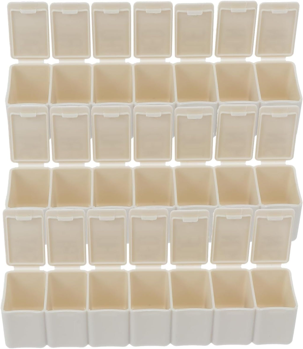Portable Medicine Organizer Pill Box 7-Day Weekly Compartments Gray White Plastic Storage Container 3pcs Travel Pill Holder for Outdoor Medication Management