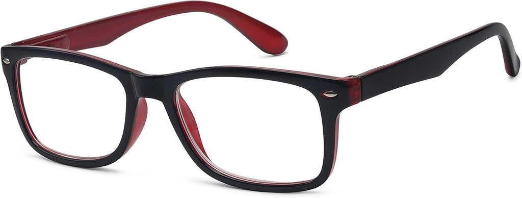 Eyekepper Classic Vintage Style Reading Glasses, Black-Red
