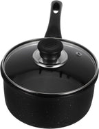 Small Nonstick Cooking Pot with Lid 16cm Food Cooking Saucepan for 1-3 People Soup and Noodles Stew Pan Household Kitchen Utensil