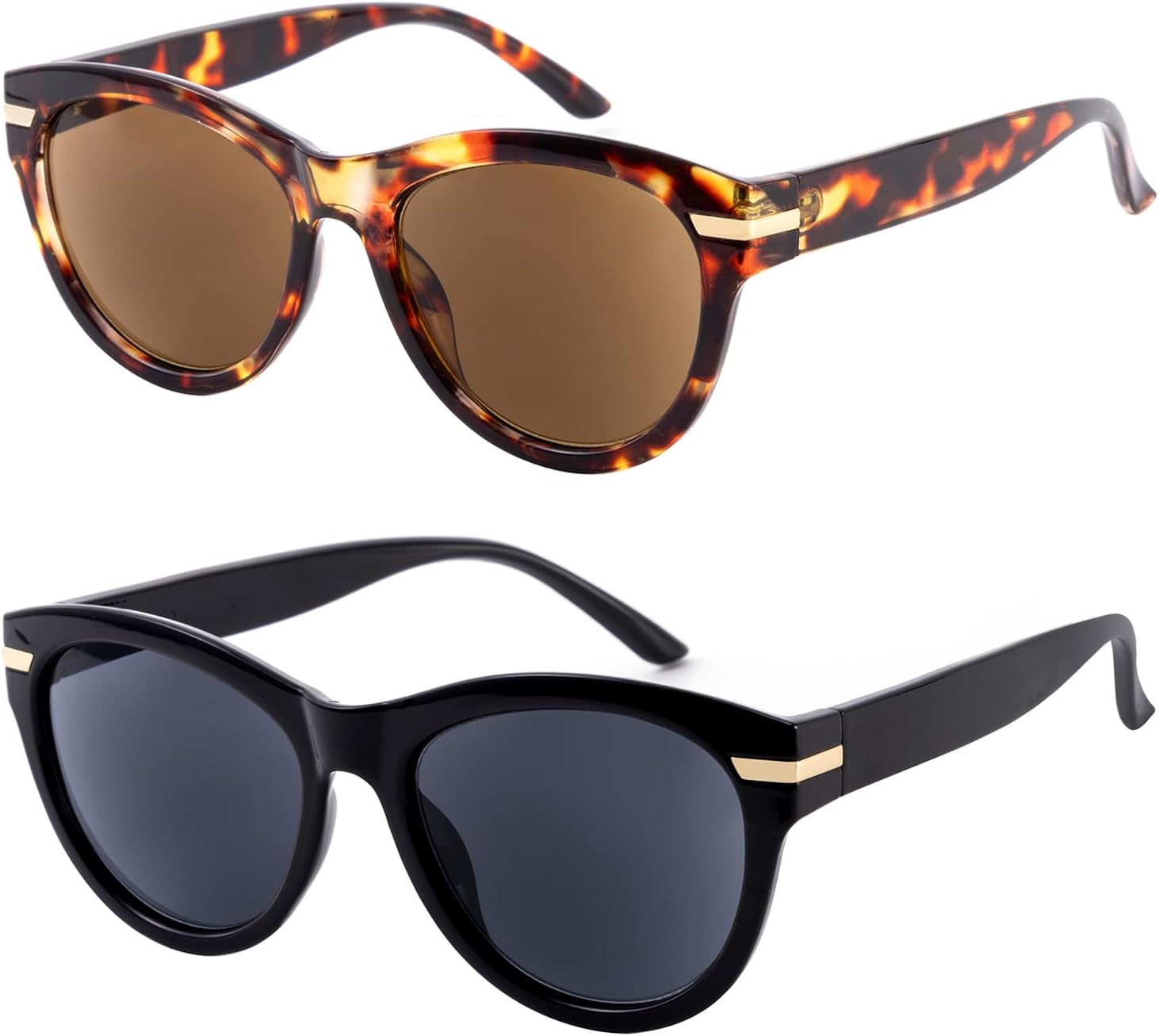 SKYWAY 2 Pack Reading Sunglasses for Women Oversized Sun Readers UV400 Protection Outdoor Reading Glasses
