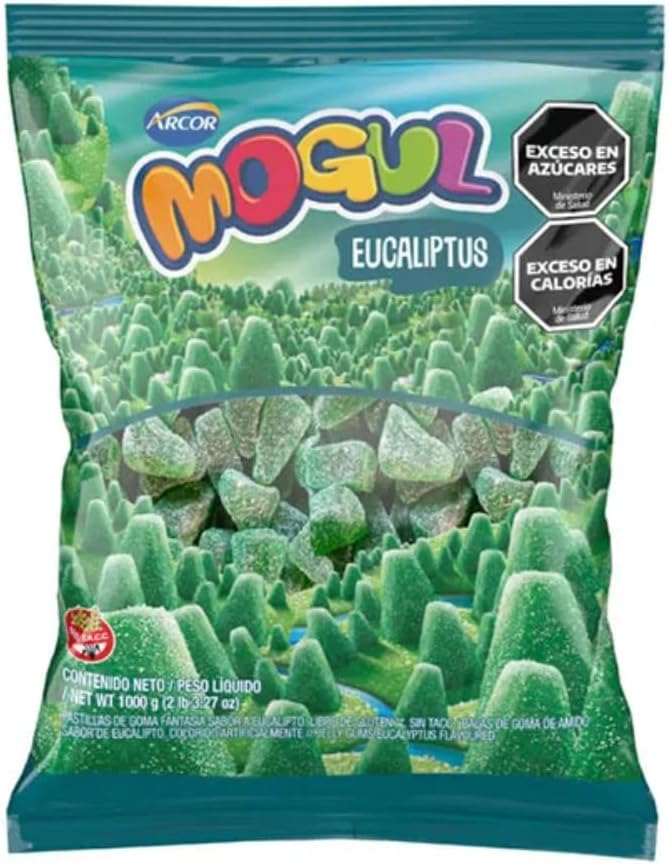 Mogul Classic Candies Gummies Eucalyptus Flavor Gluten-Free From Argentina, 1 kg / 2.2 lb bag
