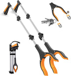 43" Foldable Grabber Reacher Tool,2pcs Reacher Grabber Pickup Tool,Gripper Reacher Grabber Tool with Rotating Jaw+Magnets,Grabber Reacher Tool Heavy Duty,