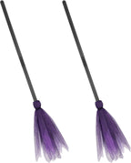 Ipetboom 2pcs Halloween Witches Broom Halloween Costume Broomstick Props Dress Up for Cosplay Party, Purple, 35.43 Inches