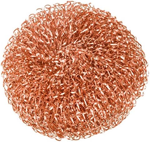 Redecker Copper Thread Pot Scrubber, Woven Copper Scouring Pads, 2 Pack Kitchen Scrubber for Pots Pans Sink Stove Stainless Steel, 3 in Diameter, Made in Netherlands