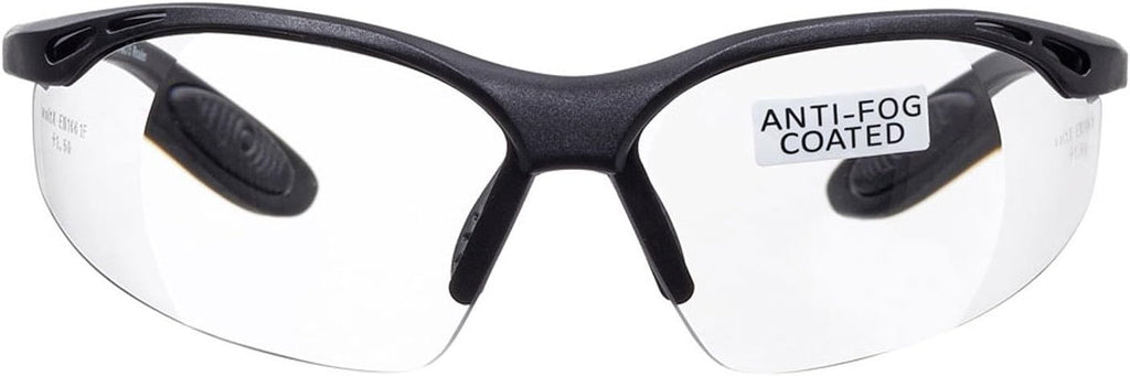 voltX 'Constructor' SAFETY READERS (CLEAR +1.5 Dioptre) Full Lens Reading Safety Glasses ANSI Z87.1+ & CE EN166F, Wraparound Style - Includes Safety Cord with headstop - UV400 anti fog coated lens