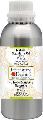 Greenwood Essential Pure Natural Squalane Oil (derived from Olives) Natural Therapeutic Grade for Hair, Skin & Aromatherapy 630ml (21 oz)