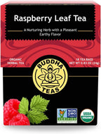 Buddha Teas - Organic Raspberry Leaf Tea - Herbal Tea - For Health & Wellbeing - With Vitamins, Antioxidants & Calcium - Clean Ingredients - Caffeine Free - OU Kosher - 18 Tea Bags (Pack of 1)