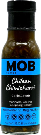 MOB Sauce Chilean Chimichurri – Award Winning Garlic & Herb Marinade Grilling & Dipping Sauce that’s Vegan, Gluten-Free, Keto-Friendly with Natural Ingredients Free of Preservatives – 9 fl oz