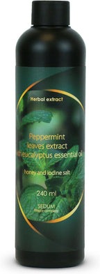 Sedum Natural Herbal Extract for Sauna, Massage, Broom Soaking - Sauna Infusion with Peppermint Leaves Extract with Eucalyptus Essential Oil, Honey and Iodine Salt - 240ml