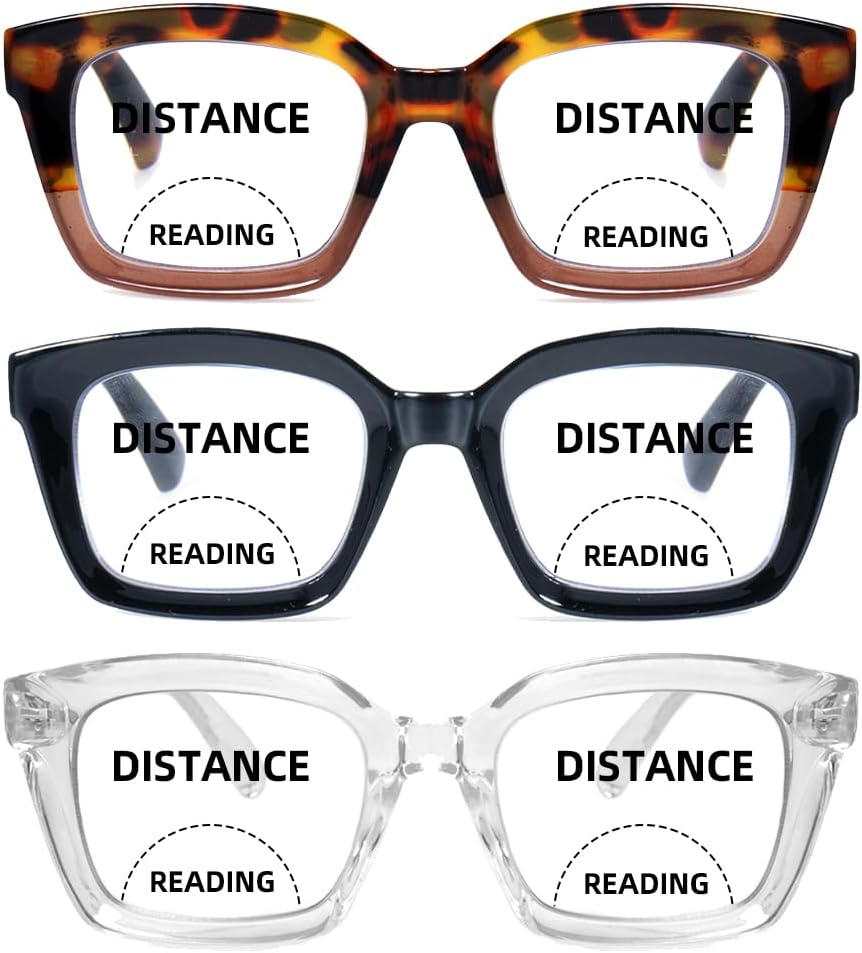 HIYANJN Bifocal Reading Glasses For Women Men Blue Light Computer Readers Clear Top Transition Ladies Eyewear