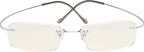 CessBlu Titanium Computer Glasses Reading Eyeglasses Frameless Readers Blue Light Filter