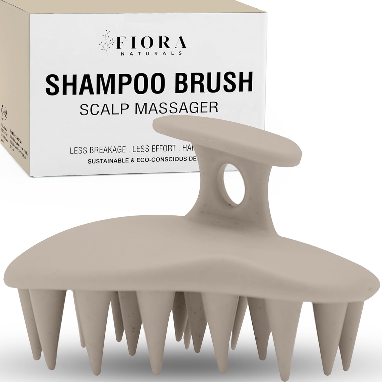 Fiora Naturals Scalp Massager Shampoo Brush - Silicon Scalp Scrubber & Exfoliator for Dandruff Removal and Hair Growth, Scalp Brush for Wet & Dry Hair, Shampoo Brush for Men, Women, Kids - BPA Free