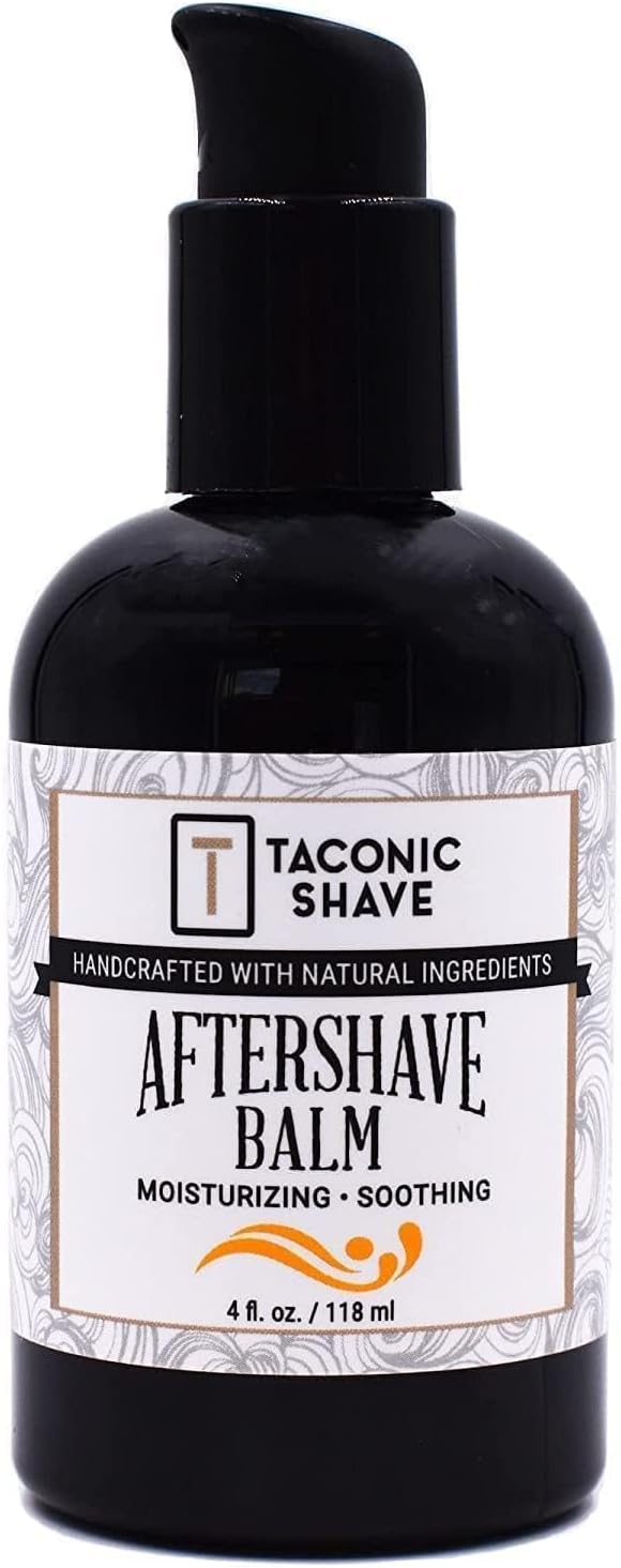 Taconic Shave All Natural Alcohol-Free Aftershave Balm for Men – Unscented Post-Shave Moisturizer for Sensitive Skin – Soothing Irritation Relief – Non-Greasy Formula – Made in USA – 4 oz