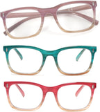 3 Pack Reading Glasses for Women Oprah Style Fashion Computer Readers +1.5