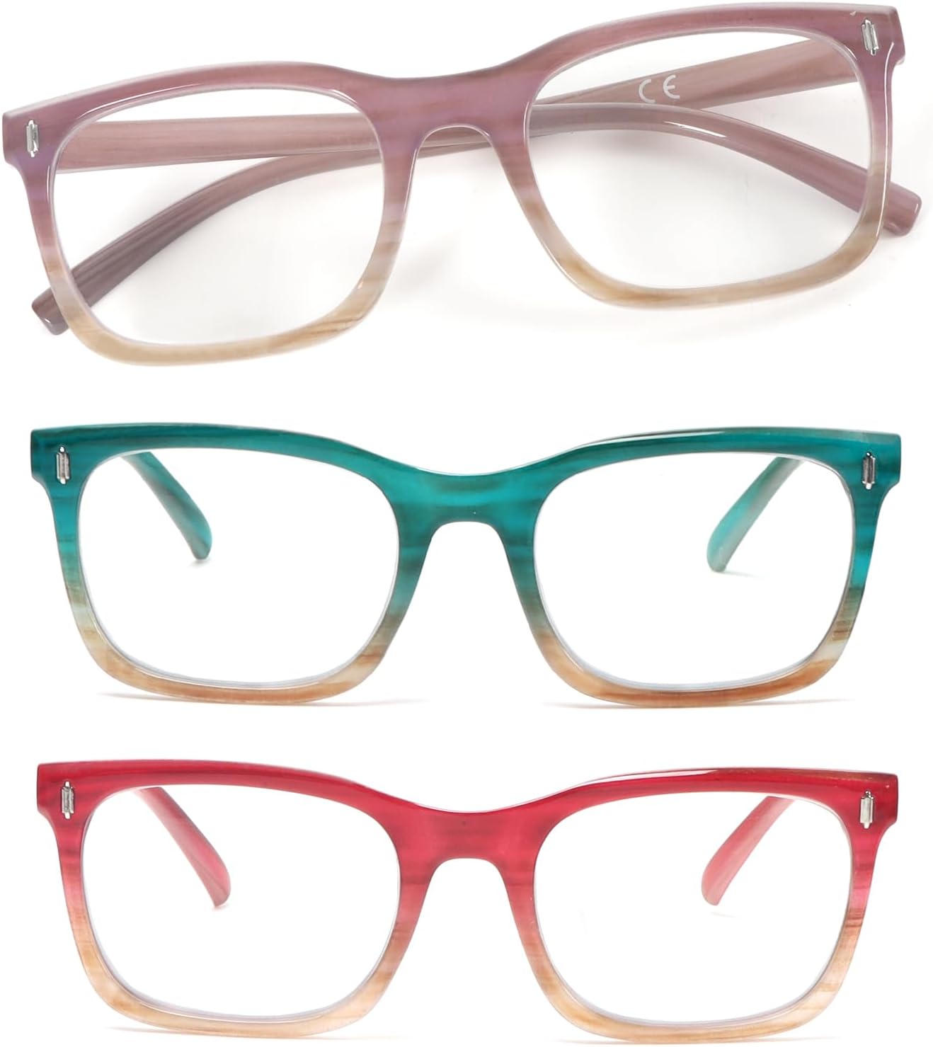3 Pack Reading Glasses for Women Oprah Style Fashion Computer Readers +1.5