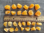 GAF TREASURES Wholesale Calcite Rough Natural Stones Small, Raw Calcite Crystals (Orange Calcite, 0.5 Pound)