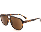 Square Reader Sunglasses for Men Women Double Bridge Pilot Full Lens Sun Reading Glasses UV400 Outdoor Driving, Tortoiseshell Frame + Brown Lens, +2.50