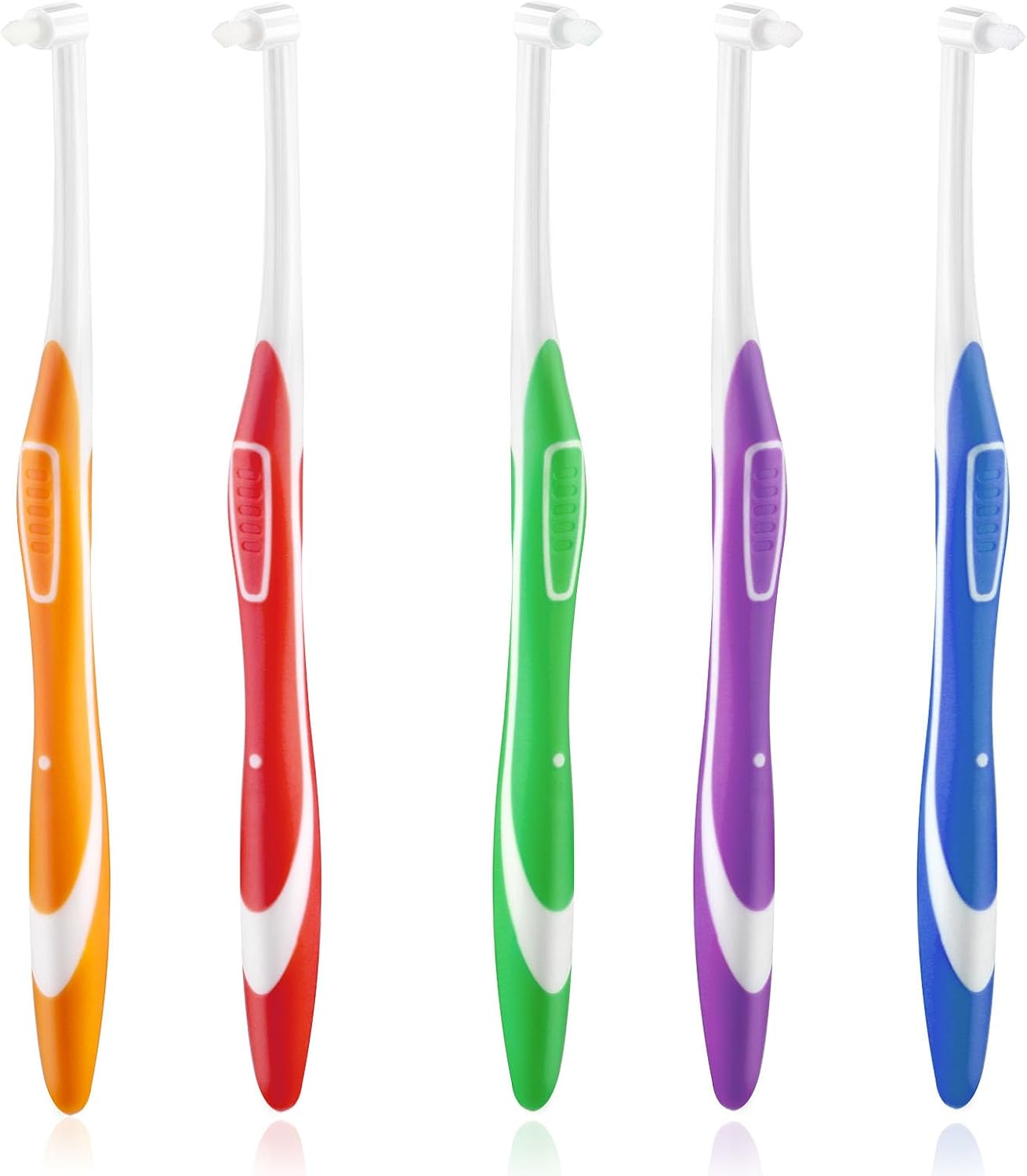 Ouligay 5Pcs End Tuft Toothbrush Tufted Brush Single Tuft Toothbrush Adult Interspace Toothbrushes Tiny Small Head Interdental Orthodontic Toothbrushes for Braces Detail Cleaning
