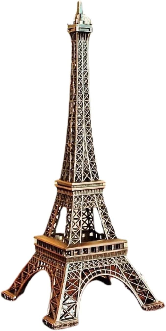 Chinshwehaw Eiffel Tower Statue Decor 7 Inch Alloy Metal Collectible Figurine Replica Souvenir Room French Eiffel Tower Party Decoration Table Stand Holder Gift for Cake Topper