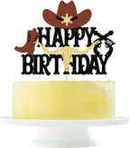 Cowboy Happy Birthday Cake Topper shiny cowboy happy birthday cake topper for boys girls cowboy themed birthday decorations (1)