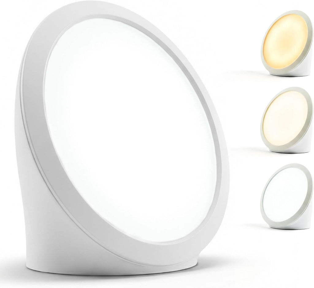 Light Therapy Lamp 10000 Lux - Happy Lamps Full Spectrum Sunlight Lamps for Day Light - Portable Uv-Free Sun Daylight Box with Bright White Natural Lights Adjustable Brightness for Daily Use