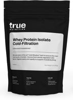 True Nutrition Whey Protein Isolate Powder - Cold-Filtered, 30g Protein per Serving - Unflavored & Unsweetened, No Additives - Keto, Gluten Free, Lactose Free, Non-GMO - 1lb