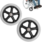 WORDFUN Solid Tires Front Wheel, Lightweight Casters, Front Castor Wheels, 2 Pcs, Replacement Wheels for Wheelchair Rollator, Wear-Resistant Wheel, Ball Bearings