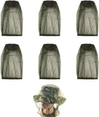 6Pcs Premium Head Net Face Mesh with Extra Fine Holes, Mosquito Hat Mask Head Cover for Camping Hiking Fishing Protecting from Insect Bug Bee Mosquito Gnats