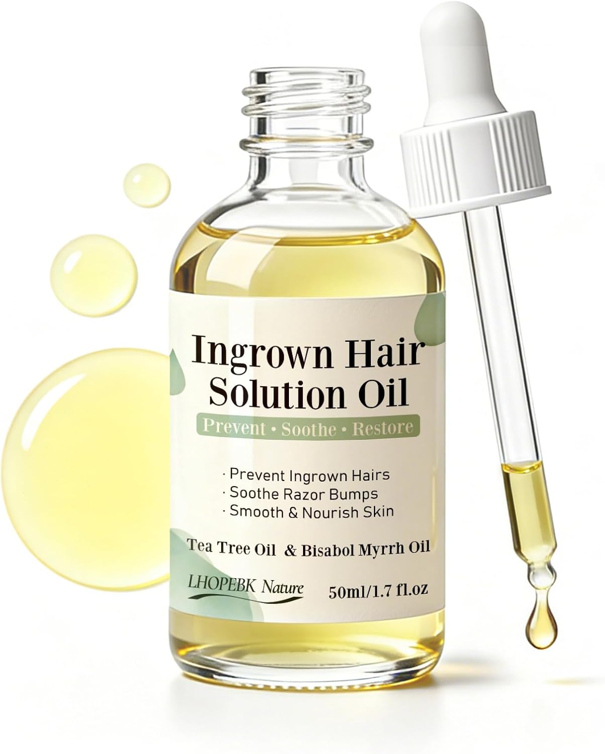 Ingrown Hair Treatment Oil Serum: 1.7oz Soothing After Shave Oil Prevents Ingrown Hairs for Soothes Razor Bumps Reduces Redness & Irritation for Bikini Area Legs Underarms Neck Beard & Face