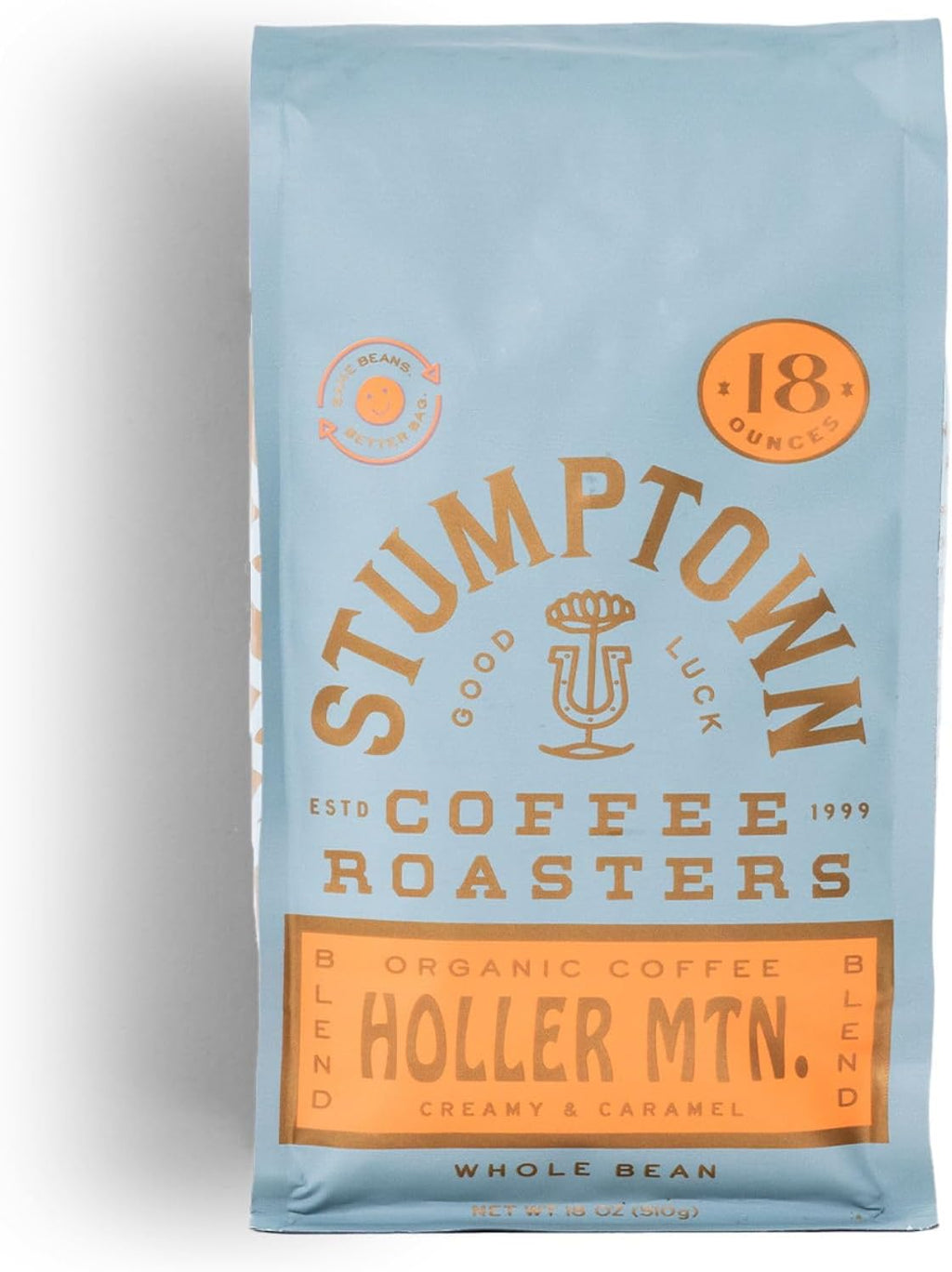 Stumptown Coffee Roasters, Medium Roast Organic Whole Bean Coffee, 100% Arabica Coffee - Holler Mountain 18 Ounce Bag with Flavor Notes of Citrus Zest, Caramel and Hazelnut