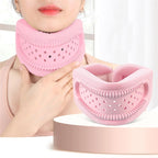 Neck Brace for Neck Support and Pain Relief, Silicone Foam Cervical Collar Wrap Keep Vertebrae Stable for Relief of Cervical Spine Pressure (Pink)