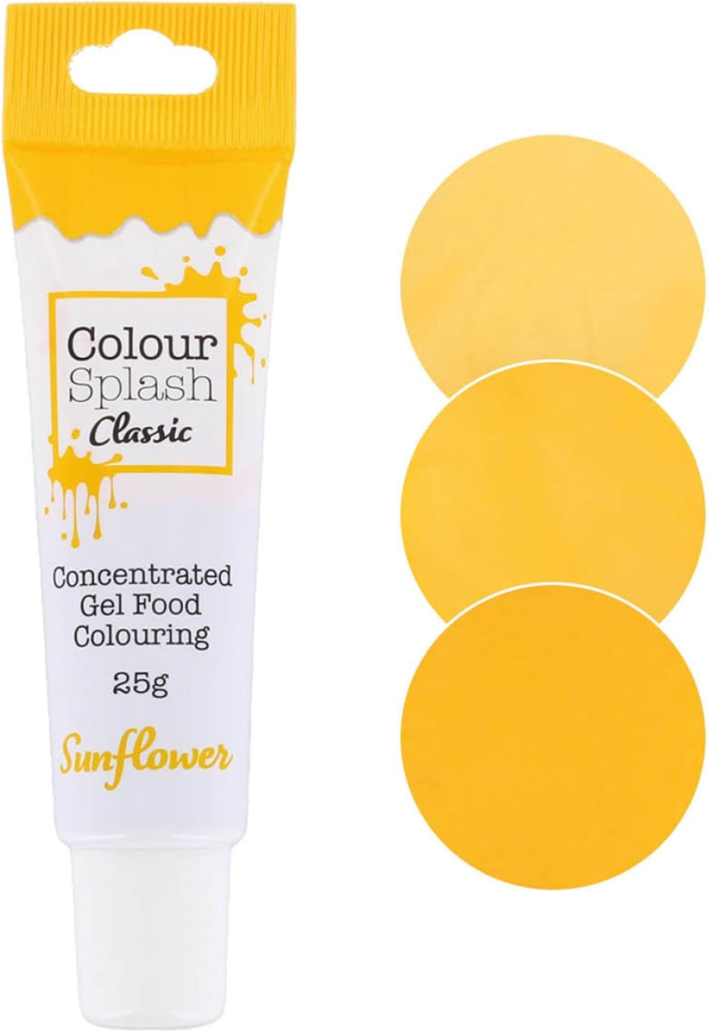 COLOUR SPLASH Food Colouring Gel Tube, Edible Ingredients, Highly Concentrated Gels, Easy to Use Squeezy Tubes, Transform Plain Cakes Into Bright, Eye-Catching Creations - Sunflower Yellow 25g