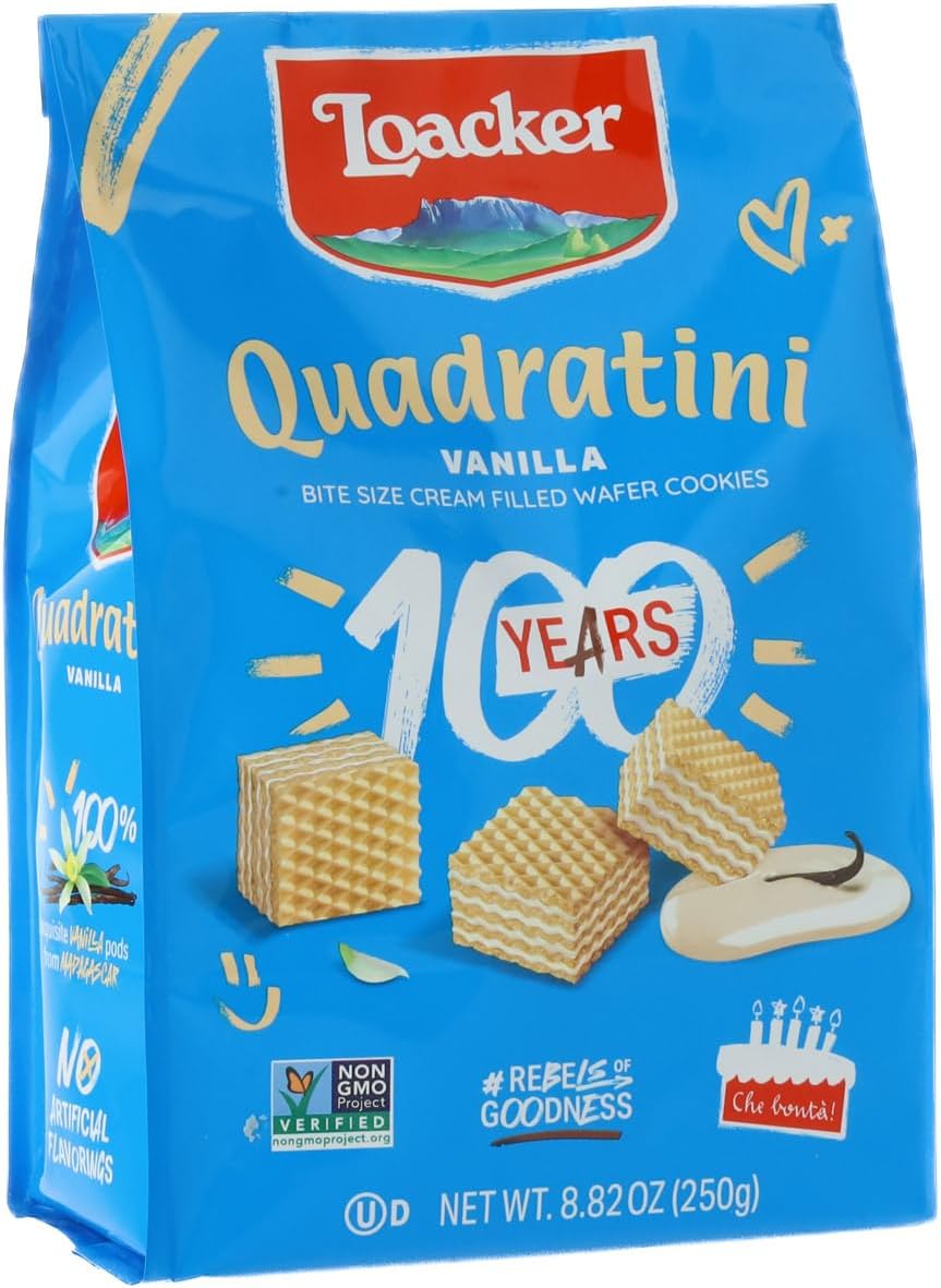 Loacker Quadratini Vanilla Wafer Cookies, 8.82 Ounce