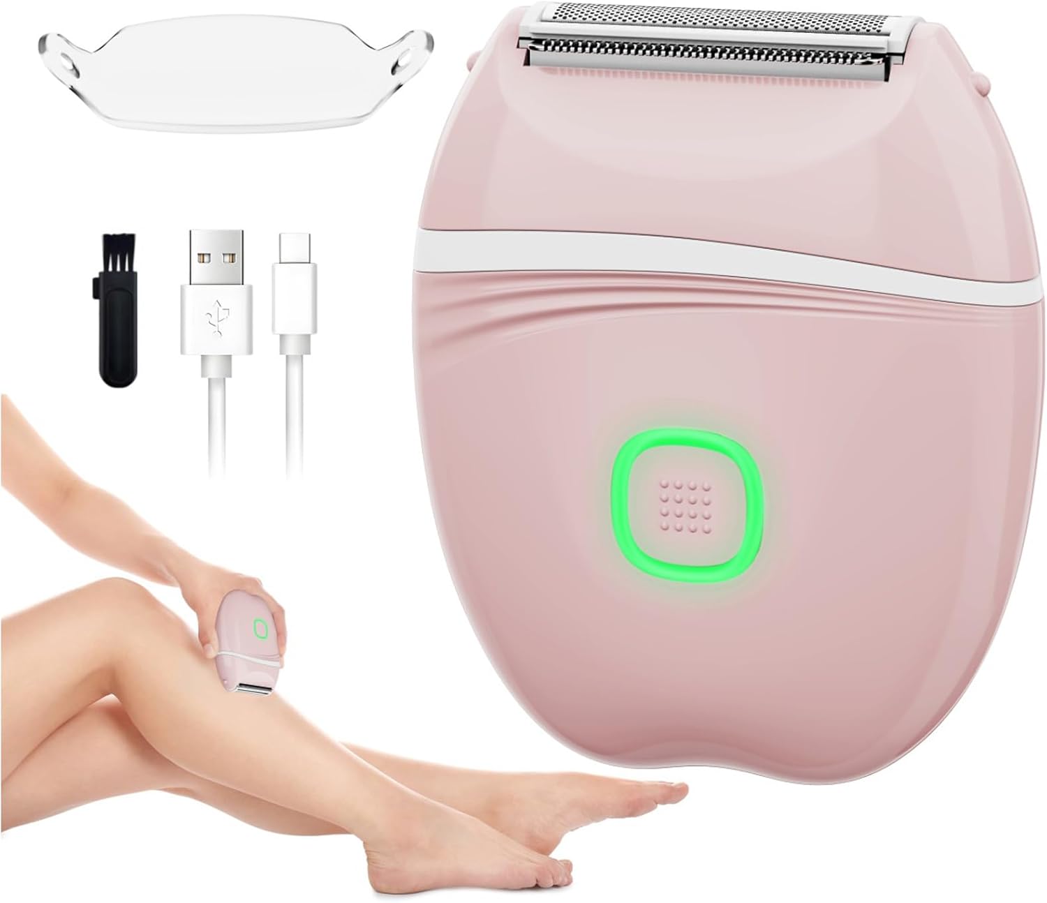 Women Electric Shaver, Rechargeable Wet and Dry Use Electric Razor for Women, Body Hair Trimmer for Bikini Underarm Leg Arm Body Face Private Area