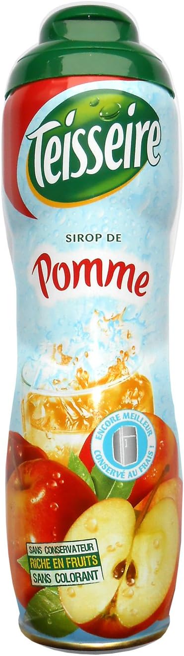 Apple Teisseire French Syrup Apple Concentrate 600ml (20.3 Fl Oz), Apple (Pomme)