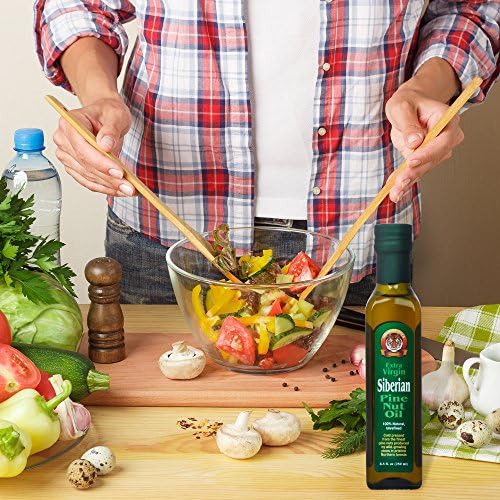 Extra Virgin Siberian Pine Nut Oil, 8.5 oz. Bottle - Premium Quality, Unrefined, 100% Natural - Supports Healthy Digestion and Overall Wellness