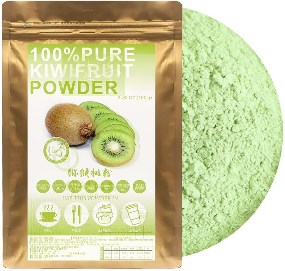 Kiwifruit Powder 100g/3.52oz 猕猴桃粉 100% Natural Pure Kiwifruit Powder for Smoothies, Shakes, Baking & Drinks,| Free from Preservatives