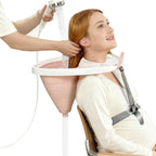 Portable Hair Washing Station Basin: Foldable Shampoo Bowl & Mobile Sink with Adjustable Neck Support, Drain Hose & Earplugs for Elderly, Disabled, Pregnant Women & Bedridden Patient Care