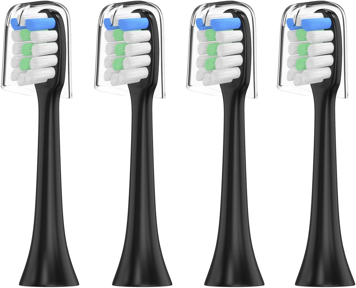 WuYan 4 Pack Toothbrush Heads for Xiaomi Deep Cleaning, Automatic Electric Sonic Replacement Tooth Brush for Soocare X3 Electric toothbrushes, with Travel Caps