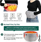 3-in-1 Heating Waist Belt: Heating Pad for Back Comfort & Warmth + Portable Hand Warmer, USB Powered (Power Bank Not Included), 3-Temp Adjustable Heat Wrap for Women, Gray