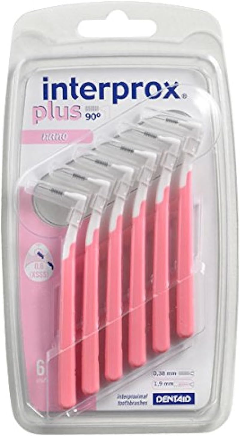 Interprox interdental Brushes Nano Pink, 3 Pack of 6 Pieces