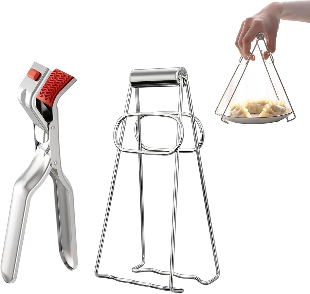 2 Pcs Hot Plate Gripper,Stainless Steel Multifunctional Hot Bowl Dish,Anti Scald Plate Gripper,Anti Scald Bowl Holder Clip,Hot Bowl Holder For Microwave, Pizza Pan, Toaster, Air Fryer, Oven, Steamer
